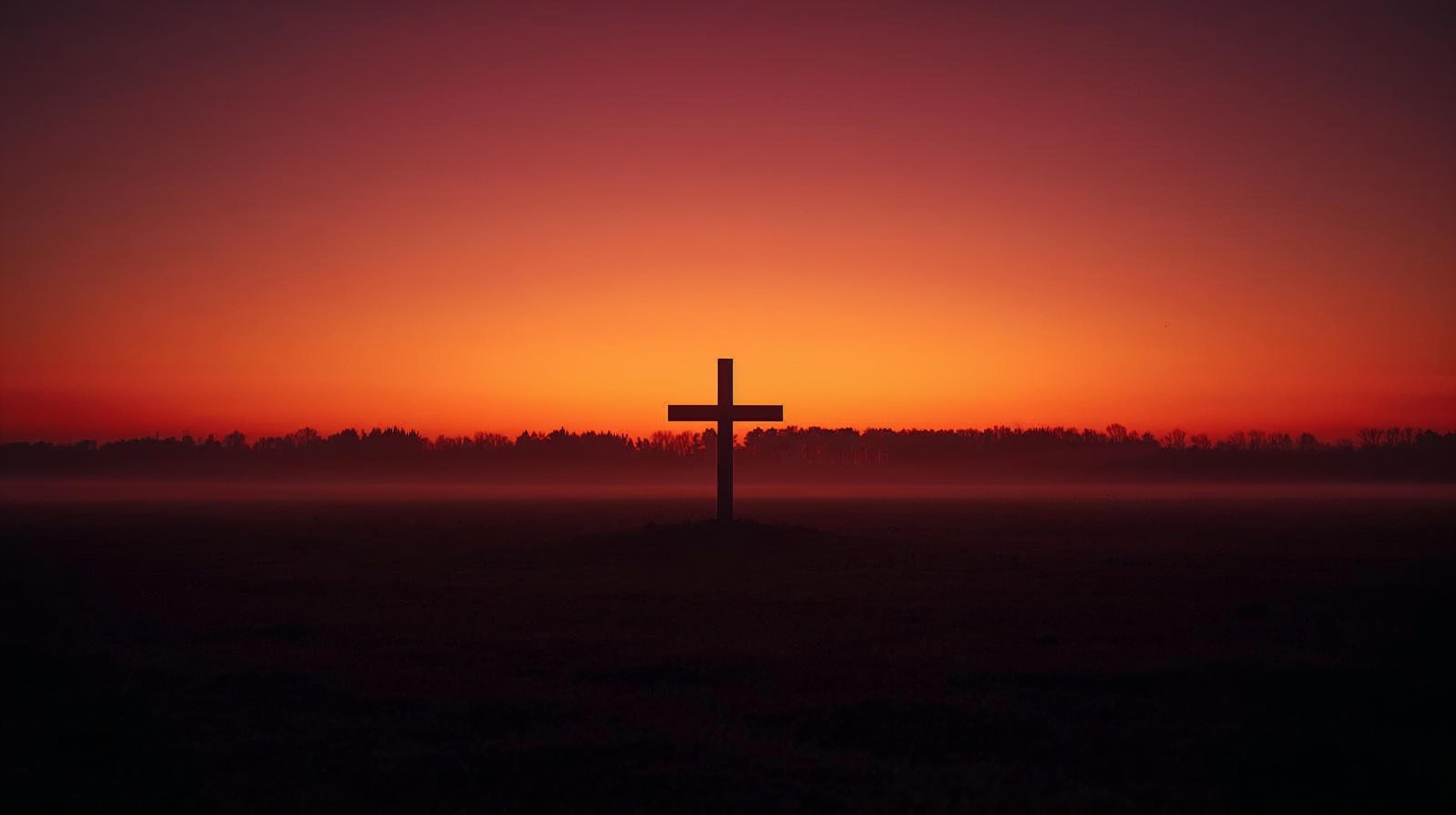 Cross silhouette at dusk